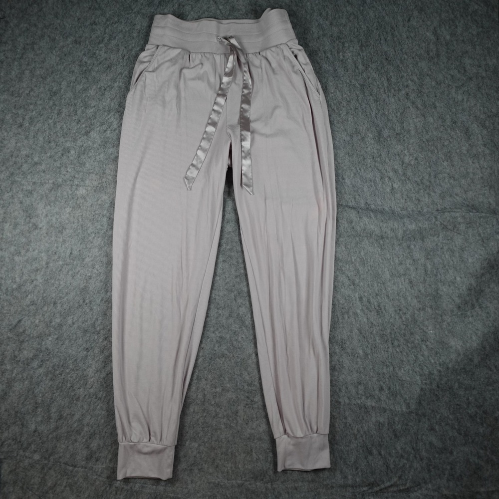 Victoria Secret Pants Women Medium Purple Ribbed Drawstring Jogger Loungewear